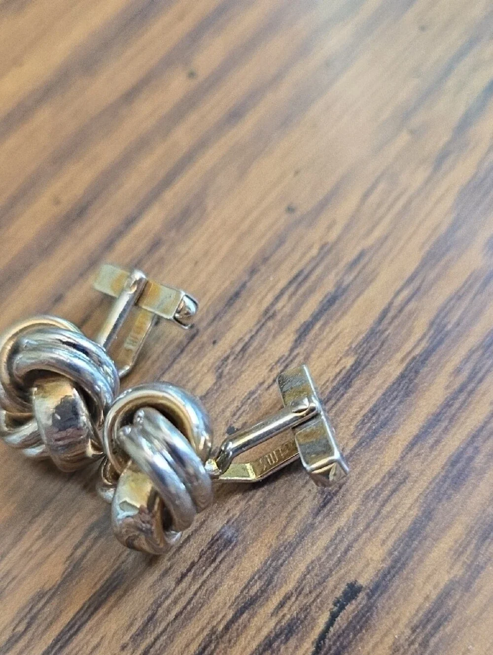 Vintage SWANK Knot Design Gold And Silver Tone Cufflinks - Set of 4